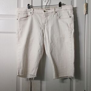 Sonoma Life & Style Modern Fit DIY  cut off white jeans  Sz 16